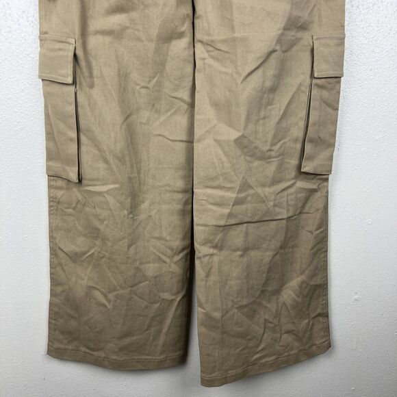 Brooklyn Karma Mikayla Cargo Pants Women Small 28 x 32 Taupe Khaki Pockets Wide - Picture 9 of 9